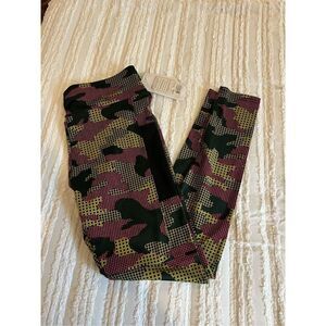 New Leggings Park camo purple green and black WOMEN'S ACTIVE WEAR TIGHT size L/X